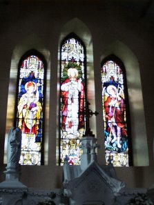 Stained Glass Windows behind the altar in Cappagh Church