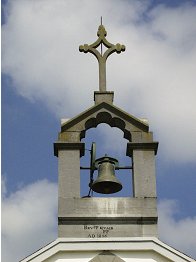 Close up of belfry in Broadford Church