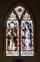 Stained glass windows in Knockaderry Church 