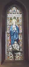 Stained glass window of the Blessed Virgin Mary