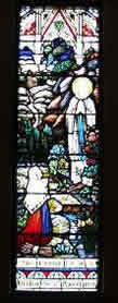 Stained glass window of The Immaculate Conception in Ballyhahill Church