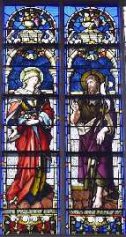 Stained Glass Window of Saint John the Baptist and Elizabeth