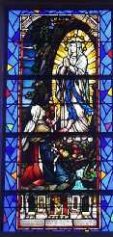 Stained Glass Window of Our Lady of Lourdes