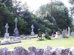 Graveyard in church grounds in Meelick