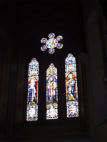 Stained Glass windows behind main altar in Rathkeale church