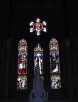 Stained Glass windows behind main altar in Rathkeale church