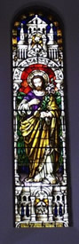 Stained glass windows in Bruree church