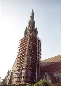 Spire under construction