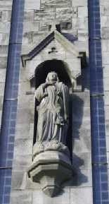 Statue of Mary on wall of St Mary's church