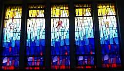 Stained glass windows in St Munchin's College church