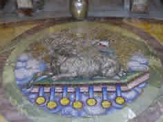 Mosaic on the floor of altar in St Patrick's church