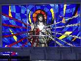 Stained glass window of the Divine Mercy
