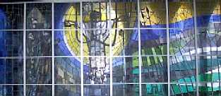 Stained glass window in Oratory